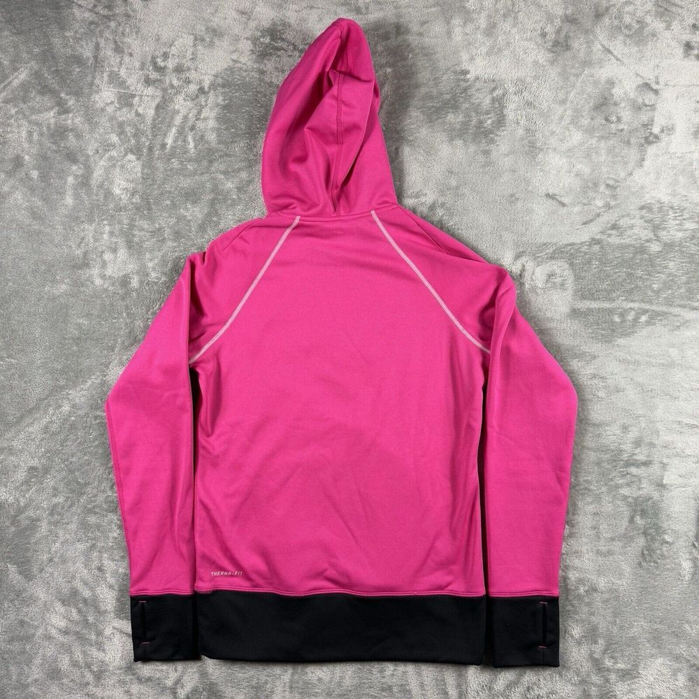 Nike Therma-fit Hoodie Womens Small Pink Swoosh Pullover Thumbholes Fleece - Picture 7 of 14